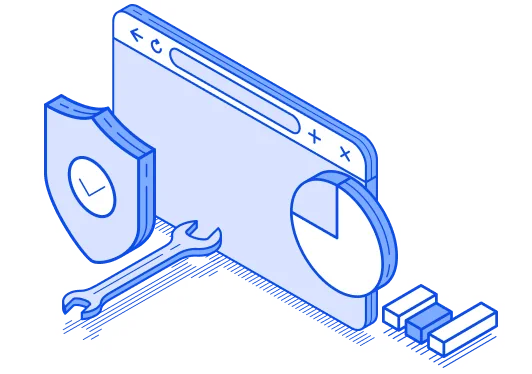 ブラウザとグラフのイラスト