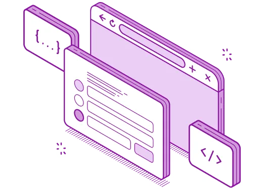 ブラウザとコードのイラスト